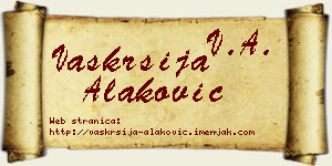 Vaskrsija Alaković vizit kartica